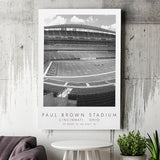 Paul Brown Stadium Cincinnati Bengals Football Lovers Black And White Art Canvas Prints Wall Art Home Decor
