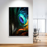 Peacock Feather, Peacock Art, Framed Canvas Prints Wall Art Home Decor,Floating Frame, Ready to Hang