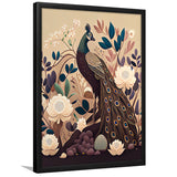 Peacock Retro Art Print, City Art Print, Framed Art Print Wall Art Home Decor, Framed Picture