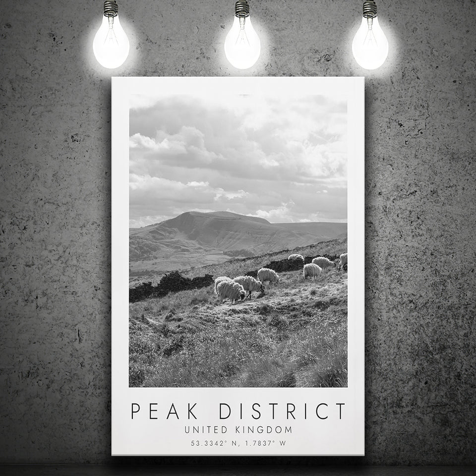 Peak District National Park Travel Art Black And White Decor Canvas Prints Wall Art Home Decor