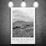 Peak District National Park Travel Art Black And White Decor Canvas Prints Wall Art Home Decor