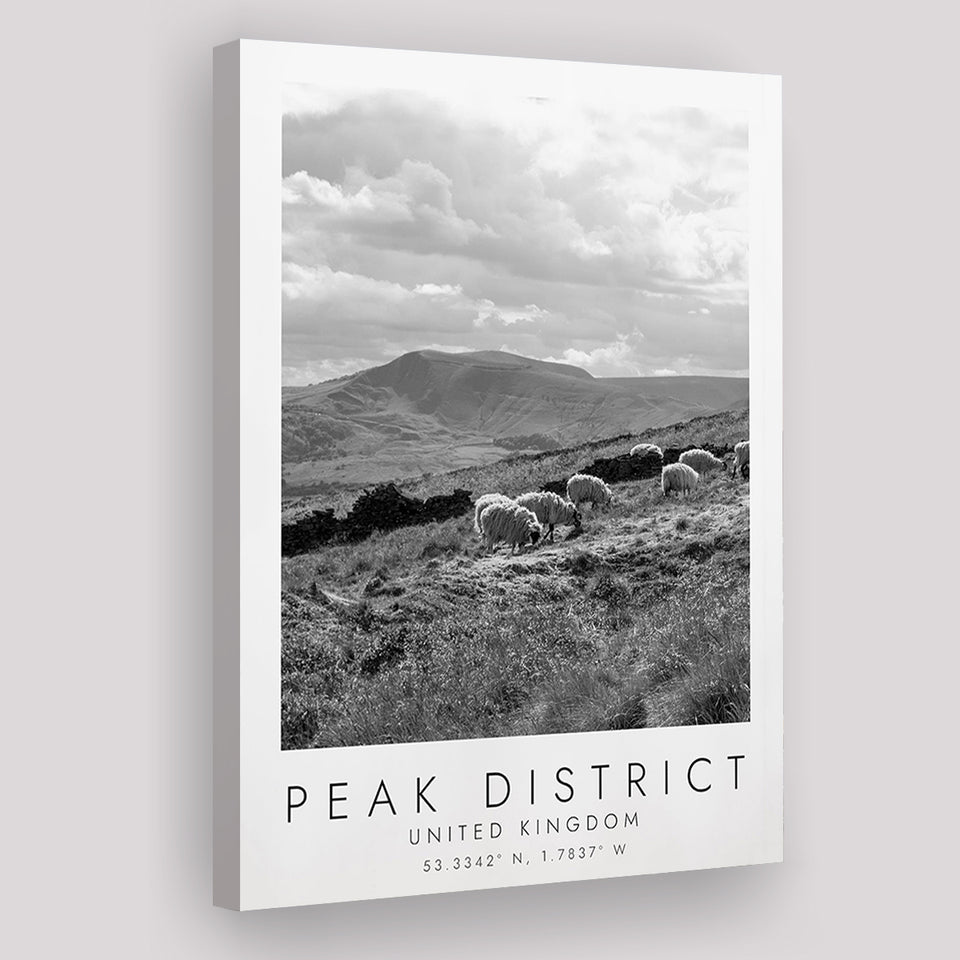 Peak District National Park Travel Art Black And White Decor Canvas Prints Wall Art Home Decor