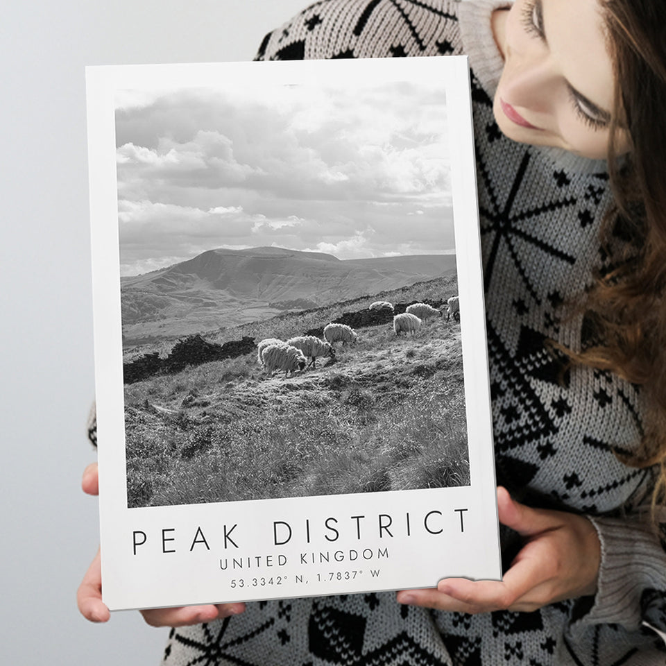 Peak District National Park Travel Art Black And White Decor Canvas Prints Wall Art Home Decor