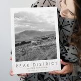 Peak District National Park Travel Art Black And White Decor Canvas Prints Wall Art Home Decor