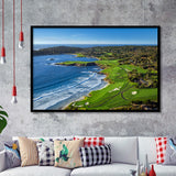 Pebble Beach Golf Links On A Clear Day Pebble Beach, California, Golf Sport Print, Golf Lover, Framed Art Prints Home Decor