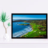 Pebble Beach Golf Links On A Clear Day Pebble Beach, California, Golf Sport Print, Golf Lover, Framed Art Prints Home Decor