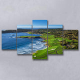 Pebble Beach Golf Links On A Clear Day Pebble Beach, California, Golf Art Print, 5 Panels Canvas Prints Wall Art Decor