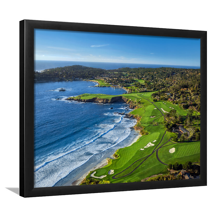 Pebble Beach Golf Links On A Clear Day Pebble Beach, California, Golf Sport Print, Golf Lover, Framed Art Prints Home Decor