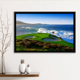 Pebble Beach Golf Links 07, Massive Monday Aerial At Califorlia, Framed Canvas Prints Wall Art Decor, Floating Frame