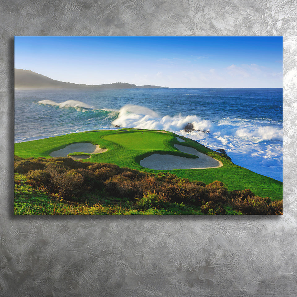 Pebble Beach Golf Links 07, Massive Monday Aerial At Califorlia, Golf Art Print, Golf Lover, Canvas Prints Wall Art Decor