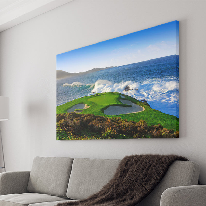 Pebble Beach Golf Links 07, Massive Monday Aerial At Califorlia, Golf Art Print, Golf Lover, Canvas Prints Wall Art Decor