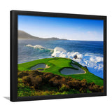 Pebble Beach Golf Links 07, Massive Monday Aerial At Califorlia, Golf Sport Print, Golf Lover, Framed Art Prints Home Decor