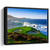 Pebble Beach Golf Links 07, Massive Monday Aerial At Califorlia, Framed Canvas Prints Wall Art Decor, Floating Frame