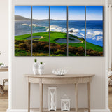 Pebble Beach Golf Links 07, Massive Monday Aerial At Califorlia, 5 Panels Extra Large Canvas Prints Wall Art Decor