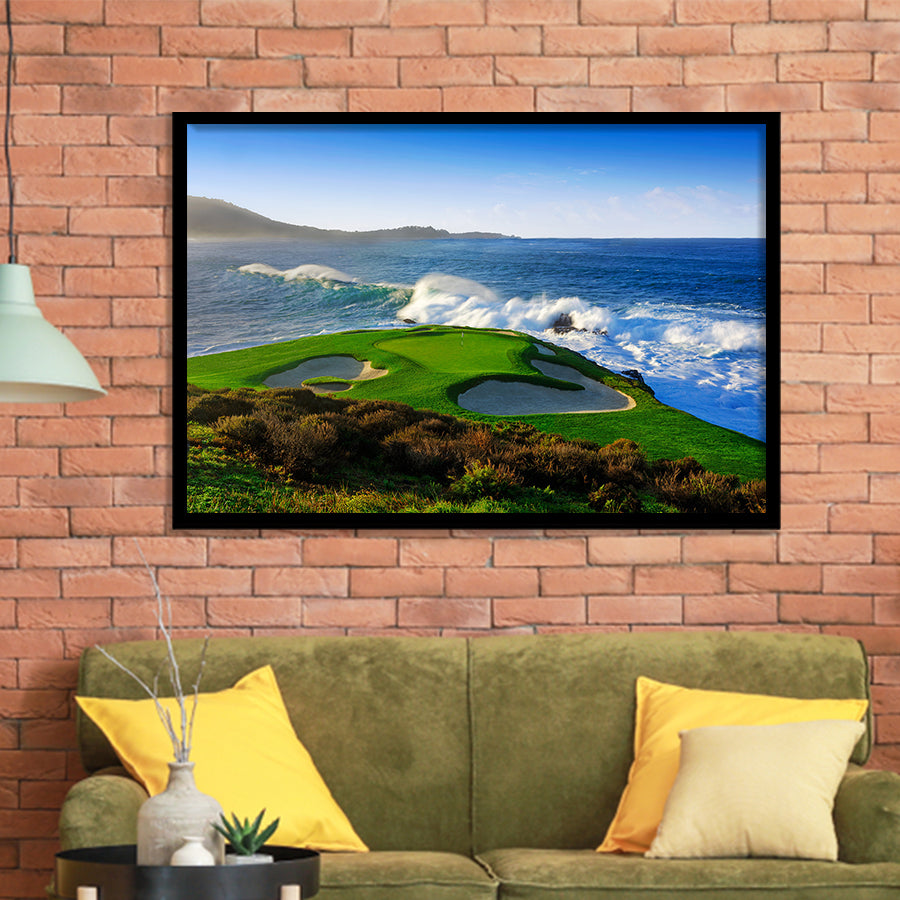 Pebble Beach Golf Links 07, Massive Monday Aerial At Califorlia, Golf Sport Print, Golf Lover, Framed Art Prints Home Decor