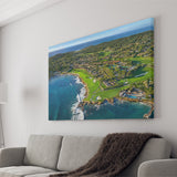 Pebble Beach Golf Links Aerial Hole 17 & 18, Welcome Home, Pebble Beach, California, Golf Art Print, Canvas Prints Wall Art