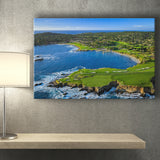 Pebble Beach Golf Links Aerial Hole 7 & 8, Arrowhead Point, Pebble Beach, California, Golf Art Print, Canvas Prints Wall Art