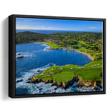 Pebble Beach Golf Links Aerial Hole 7 & 8, Arrowhead Point, Pebble Beach, California,  Framed Canvas Prints Wall Art Decor