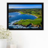 Pebble Beach Golf Links Aerial Hole 7 & 8, Arrowhead Point, Pebble Beach, California,  Framed Canvas Prints Wall Art Decor