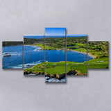 Pebble Beach Golf Links Aerial Hole 7 & 8, Arrowhead Point, Pebble Beach, California,5 Panels Canvas Prints Wall Art Decor