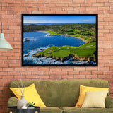 Pebble Beach Golf Links Aerial Hole 7 & 8, Arrowhead Point, Pebble Beach, California, Golf Sport Print, Framed Art Prints Home Decor