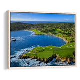 Pebble Beach Golf Links Aerial Hole 7 & 8, Arrowhead Point, Pebble Beach, California,  Framed Canvas Prints Wall Art Decor
