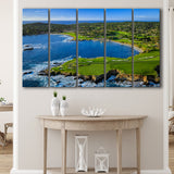 Pebble Beach Golf Links Aerial Hole 7 & 8, Arrowhead Point, California, 5 Panels Extra Large Canvas Prints Wall Art