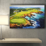 Pebble Beach Golf Links Aerial Painting Art Canvas Prints Wall Art, Painting Art Home Decor
