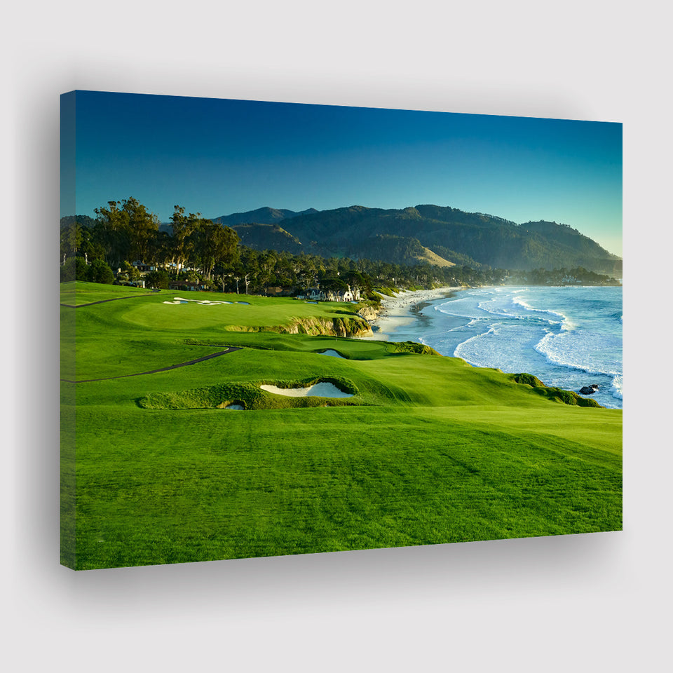 Pebble Beach Golf Links Hole 09 Perfect Set, Pebble Beach, California, Golf Art Print, Golf Lover, Canvas Prints Wall Art Decor