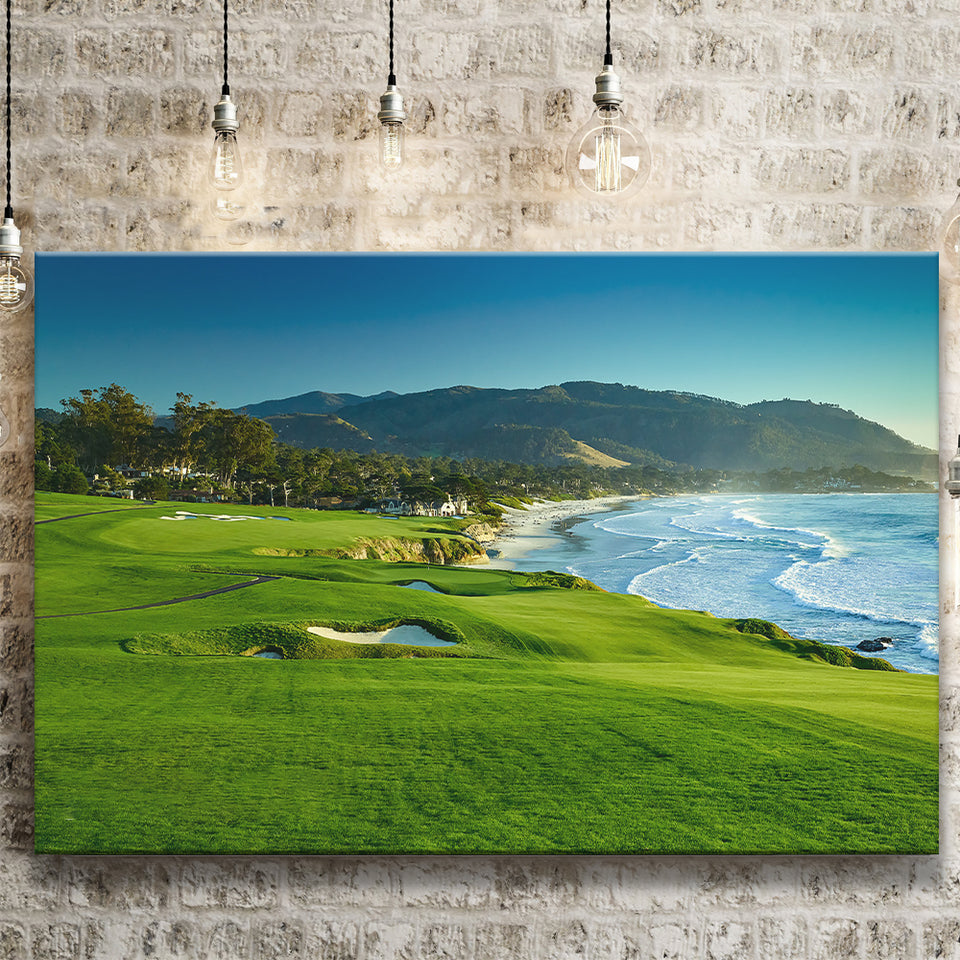 Pebble Beach Golf Links Hole 09 Perfect Set, Pebble Beach, California, Golf Art Print, Golf Lover, Canvas Prints Wall Art Decor