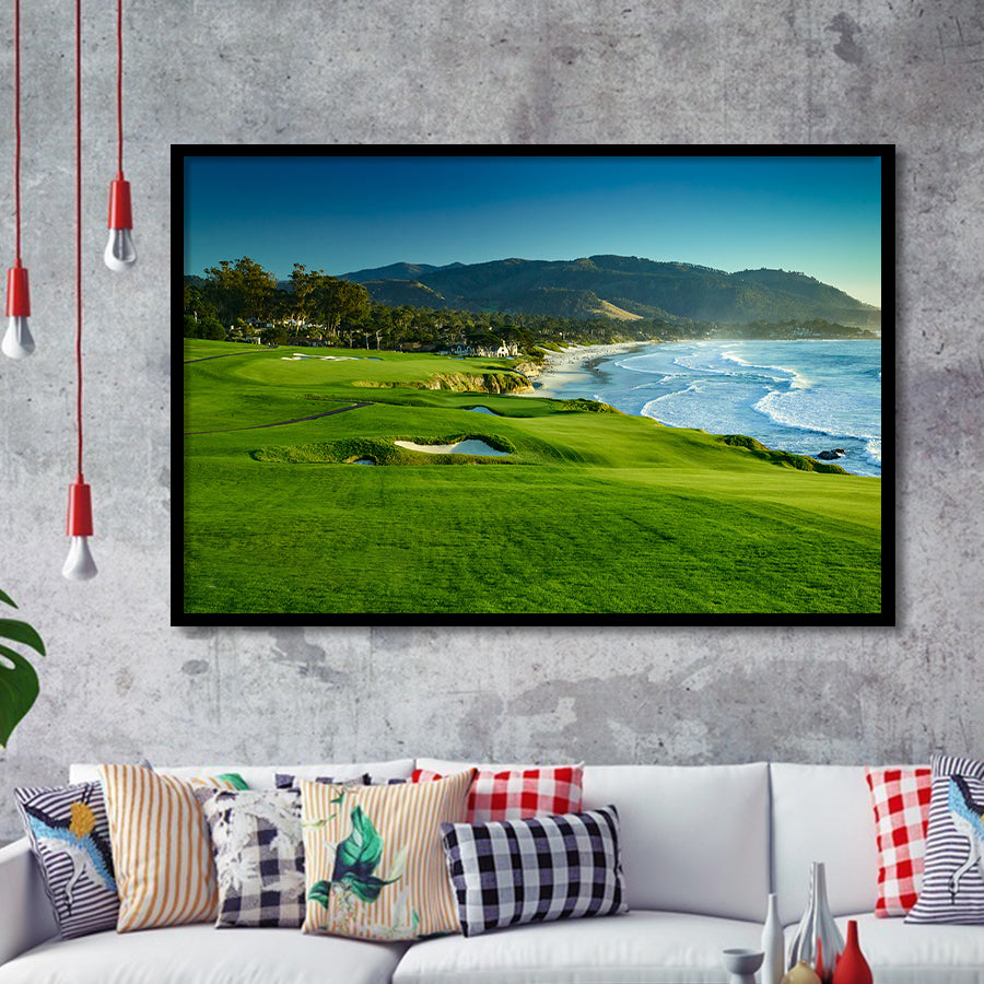 Pebble Beach Golf Links Hole 09 Perfect Set, Pebble Beach, California, Golf Sport Print, Golf Lover, Framed Art Prints Home Decor