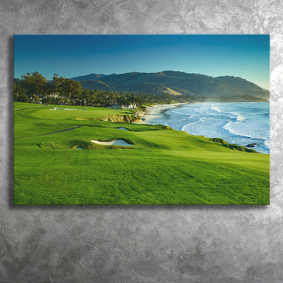 Pebble Beach Golf Links Hole 09 Perfect Set, Pebble Beach, California, Golf Art Print, Golf Lover, Canvas Prints Wall Art Decor