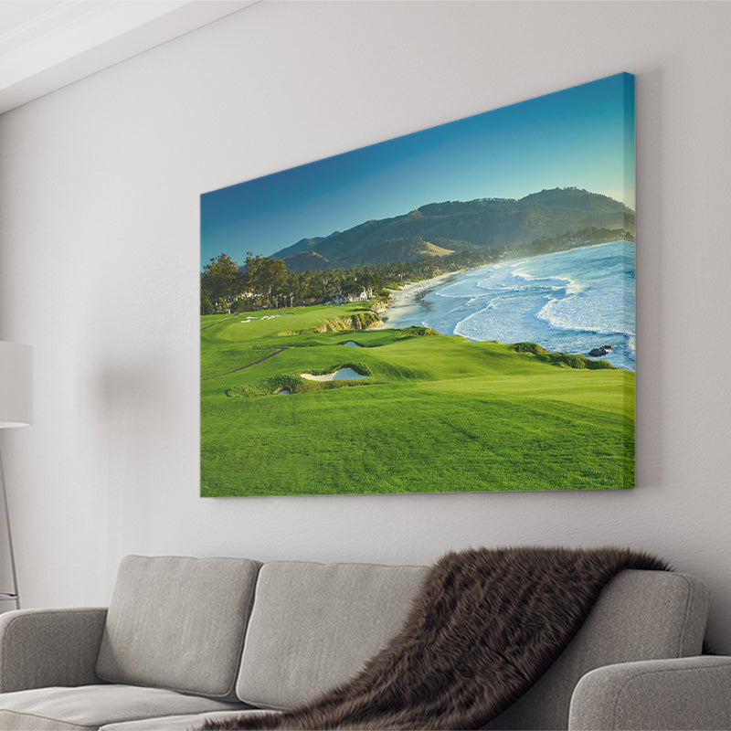 Pebble Beach Golf Links Hole 09 Perfect Set, Pebble Beach, California, Golf Art Print, Golf Lover, Canvas Prints Wall Art Decor