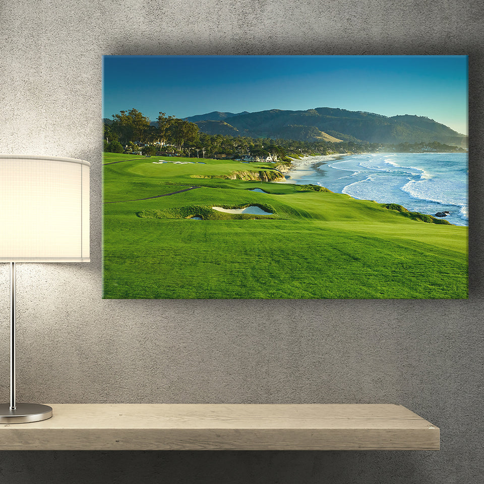 Pebble Beach Golf Links Hole 09 Perfect Set, Pebble Beach, California, Golf Art Print, Golf Lover, Canvas Prints Wall Art Decor