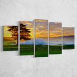Pebble Beach Golf Links Hole 18, Awakening, Pebble Beach, California, Golf Art Print, 5 Panels Canvas Prints Wall Art Decor