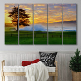 Pebble Beach Golf Links Hole 18, Awakening, Pebble Beach, California, 5 Panels Extra Large Canvas Prints Wall Art Decor