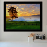Pebble Beach Golf Links Hole 18, Awakening, Pebble Beach, California, Golf Sport Print, Golf Lover, Framed Art Prints Home Decor