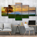 Pebble Beach Golf Links Hole 18, Awakening, Pebble Beach, California, Golf Art Print, 5 Panels Canvas Prints Wall Art Decor