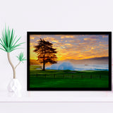 Pebble Beach Golf Links Hole 18, Awakening, Pebble Beach, California, Golf Sport Print, Golf Lover, Framed Art Prints Home Decor