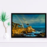 Pebble Beach Golf Links Lone Cypress Pot Of Gold, Pebble Beach, California, Golf Sport Print, Framed Art Prints Home Decor