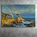 Pebble Beach Golf Links Lone Cypress Pot Of Gold, Pebble Beach, California, Golf Art Print, Canvas Prints Wall Art Decor