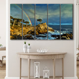 Pebble Beach Golf Links Lone Cypress Pot Of Gold, Pebble Beach, California, 5 Panels Extra Large Canvas Prints Wall Art Decor