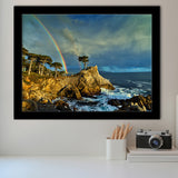 Pebble Beach Golf Links Lone Cypress Pot Of Gold, Pebble Beach, California, Golf Sport Print, Framed Art Prints Home Decor