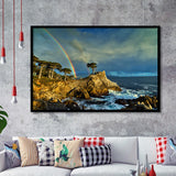 Pebble Beach Golf Links Lone Cypress Pot Of Gold, Pebble Beach, California, Golf Sport Print, Framed Art Prints Home Decor