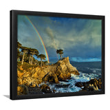 Pebble Beach Golf Links Lone Cypress Pot Of Gold, Pebble Beach, California, Golf Sport Print, Framed Art Prints Home Decor