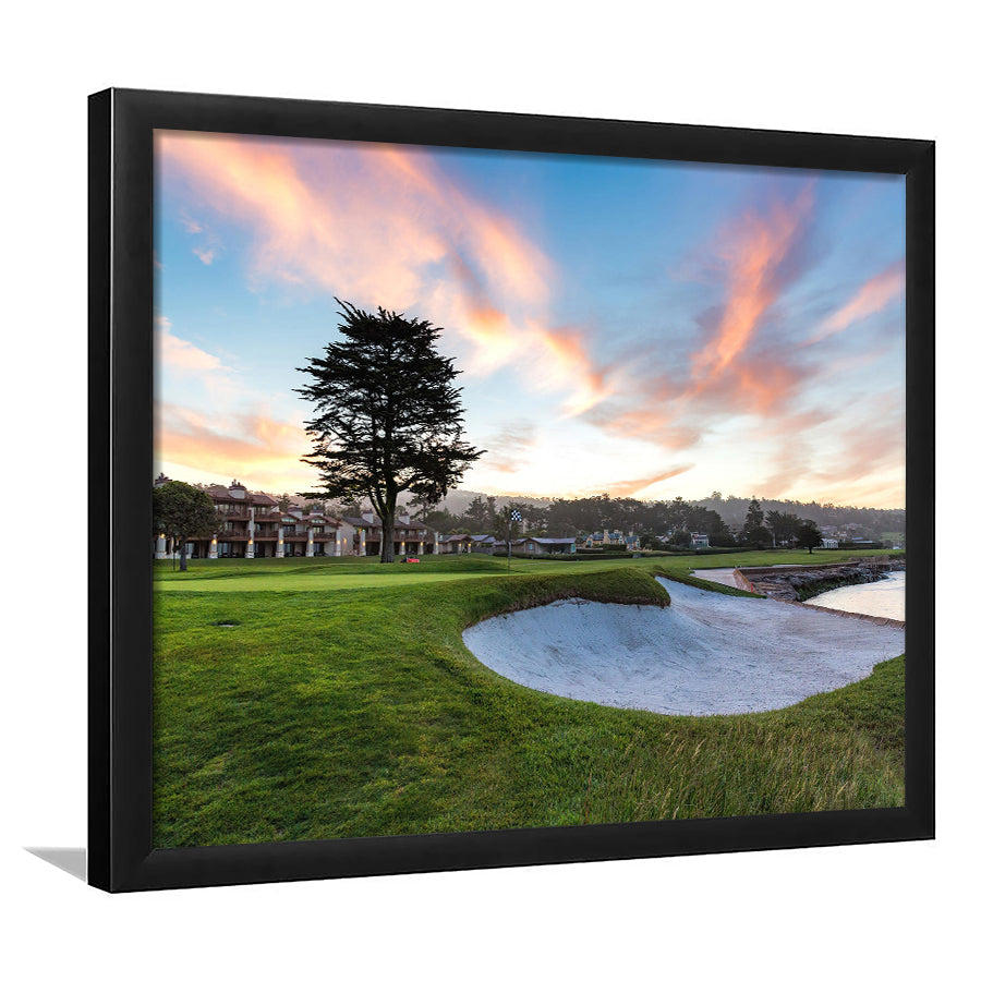 Pebble Beach Golf Resort, Hole 18, Golf Sport Print, Golf Lover, Framed Art Prints Home Decor