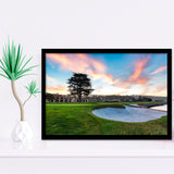 Pebble Beach Golf Resort, Hole 18, Golf Sport Print, Golf Lover, Framed Art Prints Home Decor