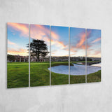 Pebble Beach Golf Resort, Hole 18, 5 Panels Extra Large Canvas Prints Wall Art Decor