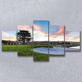 Pebble Beach Golf Resort, Hole 18, Golf Art Print, 5 Panels Canvas Prints Wall Art Decor