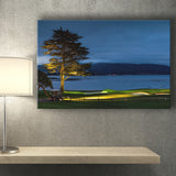 Pebble Beach Golf Resort, Hole 18 At Night, Golf Art Print, Golf Lover, Canvas Prints Wall Art Decor